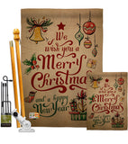 Merry Christmas and Happy New Year - Christmas Winter Vertical Impressions Decorative Flags HG191081 Made In USA