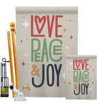 Love Peace & Joy - Christmas Winter Vertical Impressions Decorative Flags HG192050 Made In USA