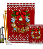Gingerbread Wreath - Christmas Winter Vertical Impressions Decorative Flags HG192249 Made In USA