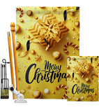 Golden Christmas - Christmas Winter Vertical Impressions Decorative Flags HG192250 Made In USA