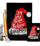 Joy Love Peace - Christmas Winter Vertical Impressions Decorative Flags HG192262 Made In USA