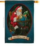 He's Making a List - Christmas Winter Vertical Impressions Decorative Flags HG114001 Made In USA