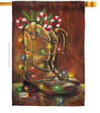 Xmas Boots - Christmas Winter Vertical Impressions Decorative Flags HG114002 Made In USA