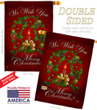 We Wish You - Christmas Winter Vertical Impressions Decorative Flags HG114003 Made In USA