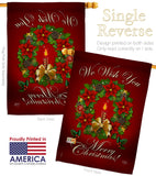 We Wish You - Christmas Winter Vertical Impressions Decorative Flags HG114003 Made In USA