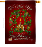 We Wish You - Christmas Winter Vertical Impressions Decorative Flags HG114003 Made In USA