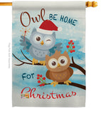 Owl Xmas - Christmas Winter Vertical Impressions Decorative Flags HG114004 Made In USA