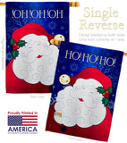 Santa Ho Ho Ho - Christmas Winter Vertical Impressions Decorative Flags HG114064 Made In USA