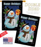 Holiday Snowman - Christmas Winter Vertical Impressions Decorative Flags HG114080 Made In USA