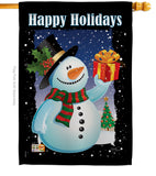 Holiday Snowman - Christmas Winter Vertical Impressions Decorative Flags HG114080 Made In USA