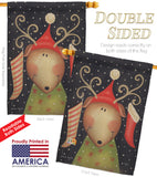 Reindeer - Christmas Winter Vertical Impressions Decorative Flags HG114093 Made In USA