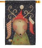 Reindeer - Christmas Winter Vertical Impressions Decorative Flags HG114093 Made In USA