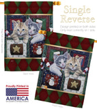 Christmas Calendar Kittens - Christmas Winter Vertical Impressions Decorative Flags HG114097 Made In USA