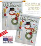 Snowman Wreath - Christmas Winter Vertical Impressions Decorative Flags HG114100 Made In USA