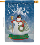 Snow Globe Snowman - Christmas Winter Vertical Impressions Decorative Flags HG114101 Made In USA