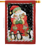 Santa & Cookies - Christmas Winter Vertical Impressions Decorative Flags HG114105 Made In USA