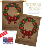 Wreath - Christmas Winter Vertical Impressions Decorative Flags HG114108 Made In USA