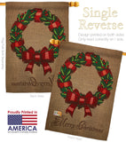 Wreath - Christmas Winter Vertical Impressions Decorative Flags HG114108 Made In USA