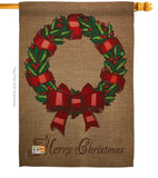 Wreath - Christmas Winter Vertical Impressions Decorative Flags HG114108 Made In USA