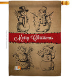 Snowman Fun - Christmas Winter Vertical Impressions Decorative Flags HG114114 Made In USA