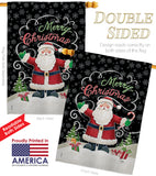 Candy Cane Santa - Christmas Winter Vertical Impressions Decorative Flags HG114116 Made In USA