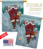 Snow Golfing Santa - Christmas Winter Vertical Impressions Decorative Flags HG114121 Made In USA