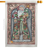 Santa Toys And Lamp - Christmas Winter Vertical Impressions Decorative Flags HG114128 Made In USA