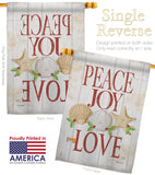 Peace Joy Love - Christmas Winter Vertical Impressions Decorative Flags HG114133 Made In USA