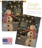 Most Wonderful Time Snowman - Christmas Winter Vertical Impressions Decorative Flags HG114142 Made In USA