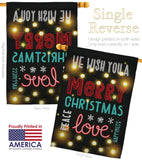 Lightful Merry Christmas Love - Christmas Winter Vertical Impressions Decorative Flags HG114144 Made In USA