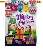 Santa Helper Merry Christams - Christmas Winter Vertical Impressions Decorative Flags HG114147 Made In USA