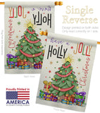 A Holly Jolly Christmas - Christmas Winter Vertical Impressions Decorative Flags HG114150 Made In USA