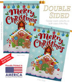 Christmas Gingerbread House - Christmas Winter Vertical Impressions Decorative Flags HG114151 Made In USA