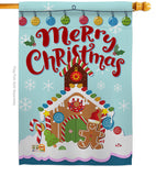 Christmas Gingerbread House - Christmas Winter Vertical Impressions Decorative Flags HG114151 Made In USA