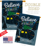 Believe The Magic Trailer - Christmas Winter Vertical Impressions Decorative Flags HG114152 Made In USA