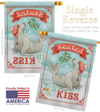 Sealed With A Kiss - Christmas Winter Vertical Impressions Decorative Flags HG114154 Made In USA