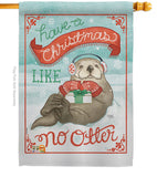 Christmas Like No Otter - Christmas Winter Vertical Impressions Decorative Flags HG114155 Made In USA