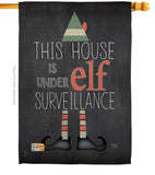 Elf Surveillance - Christmas Winter Vertical Impressions Decorative Flags HG114166 Made In USA