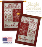 Ho Ho Ho Red Collage - Christmas Winter Vertical Impressions Decorative Flags HG114171 Made In USA