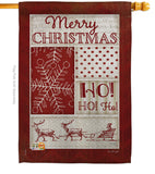 Ho Ho Ho Red Collage - Christmas Winter Vertical Impressions Decorative Flags HG114171 Made In USA