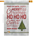 Christmas Wishes Words - Christmas Winter Vertical Impressions Decorative Flags HG114178 Made In USA