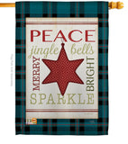Merry with Brighting Stars - Christmas Winter Vertical Impressions Decorative Flags HG114179 Made In USA