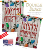 Bright Merry Christmas - Christmas Winter Vertical Impressions Decorative Flags HG114185 Made In USA