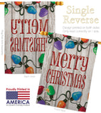 Bright Merry Christmas - Christmas Winter Vertical Impressions Decorative Flags HG114185 Made In USA