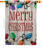 Bright Merry Christmas - Christmas Winter Vertical Impressions Decorative Flags HG114185 Made In USA