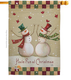 Have Fun at Christmas - Christmas Winter Vertical Impressions Decorative Flags HG114187 Made In USA