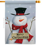 Joyful Snowman - Christmas Winter Vertical Impressions Decorative Flags HG114191 Made In USA