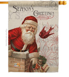Antique Santa Holiday - Christmas Winter Vertical Impressions Decorative Flags HG114194 Made In USA