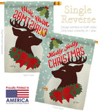 Holly Jolly Christmas - Christmas Winter Vertical Impressions Decorative Flags HG114197 Made In USA