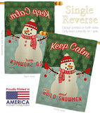 Keep Calm Build Snowmen - Christmas Winter Vertical Impressions Decorative Flags HG114198 Made In USA